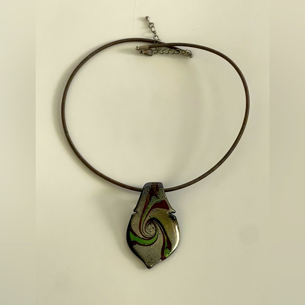 Handcrafted Murano Glass Pendant with Necklace